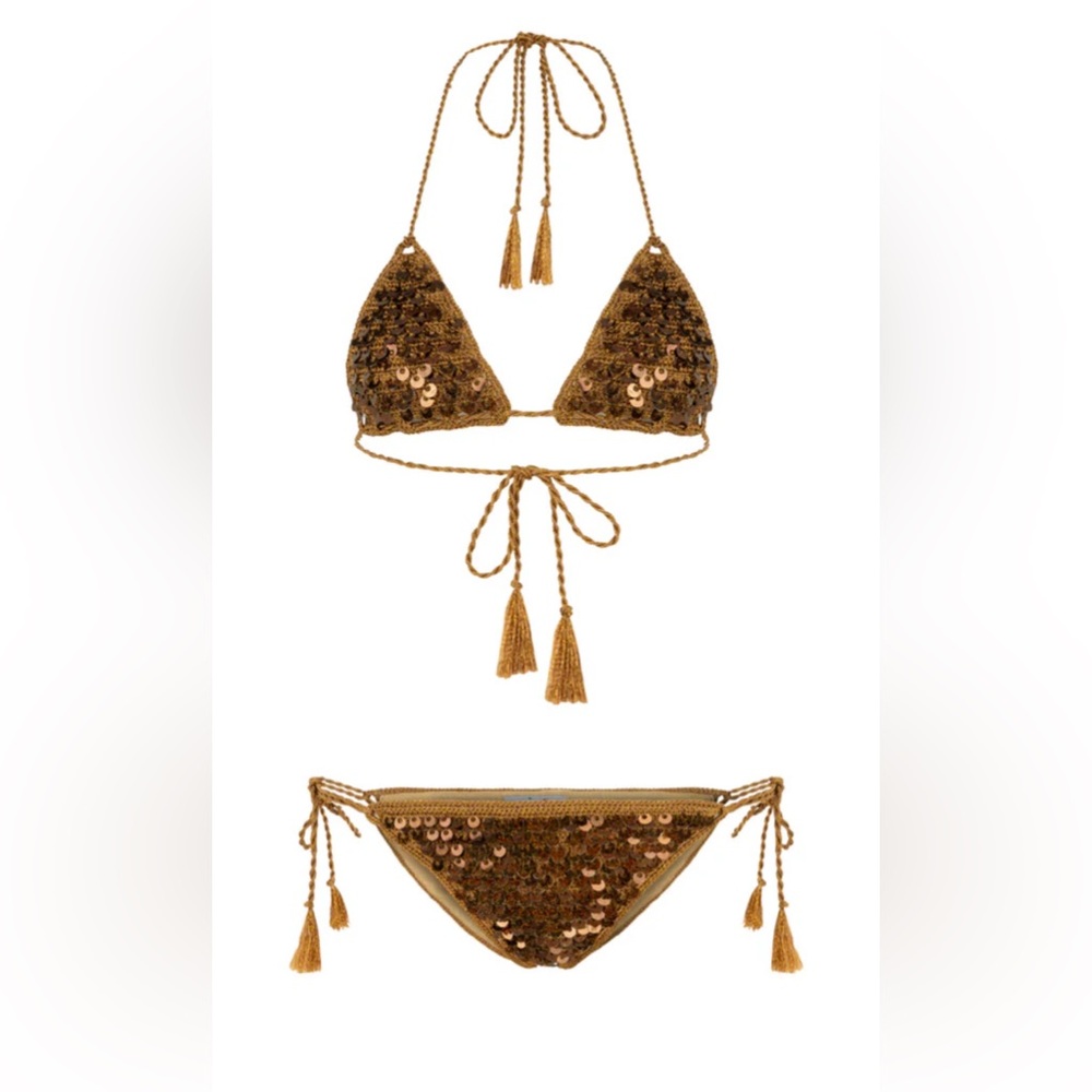 My Beachy Side Sequin Bikini in Chocolate